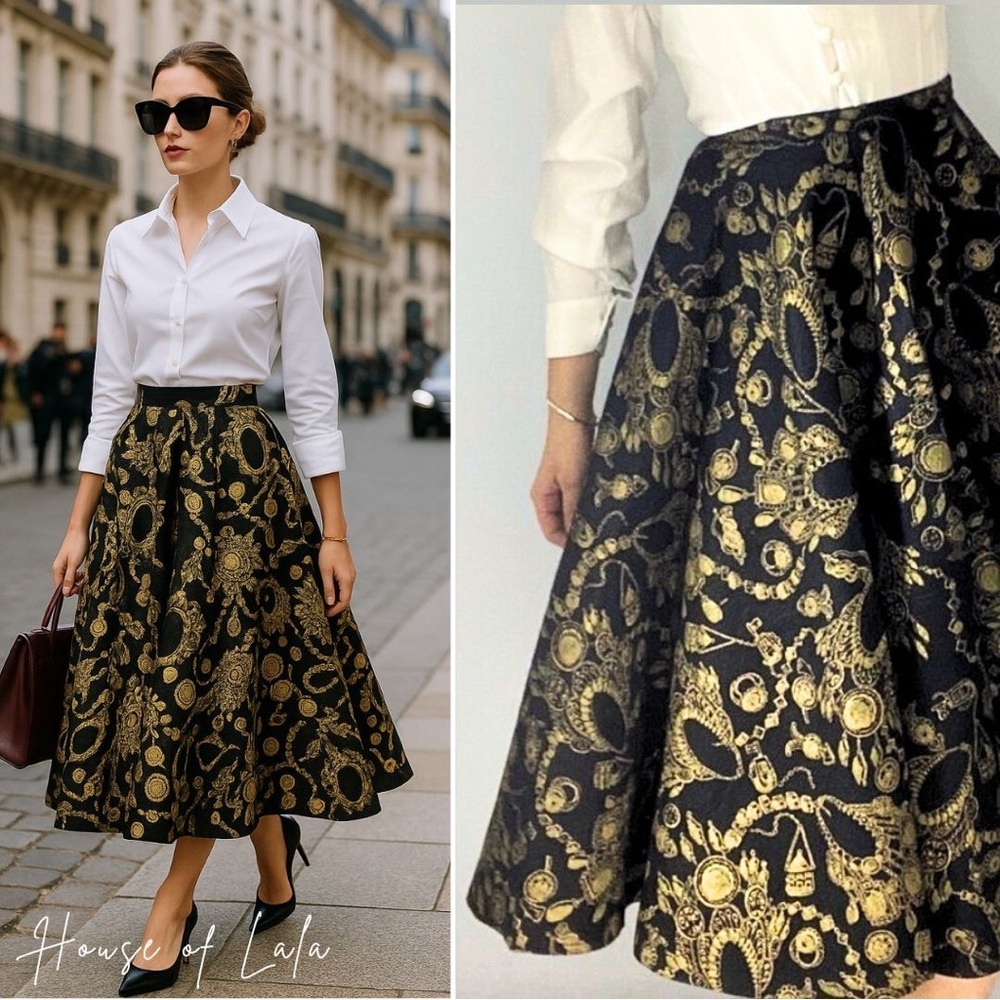 VINTAGE 50s 60s full circle novelty print skirt.